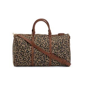JOSEPH D'AREZZO leopard Canvas Animal Print Weekender